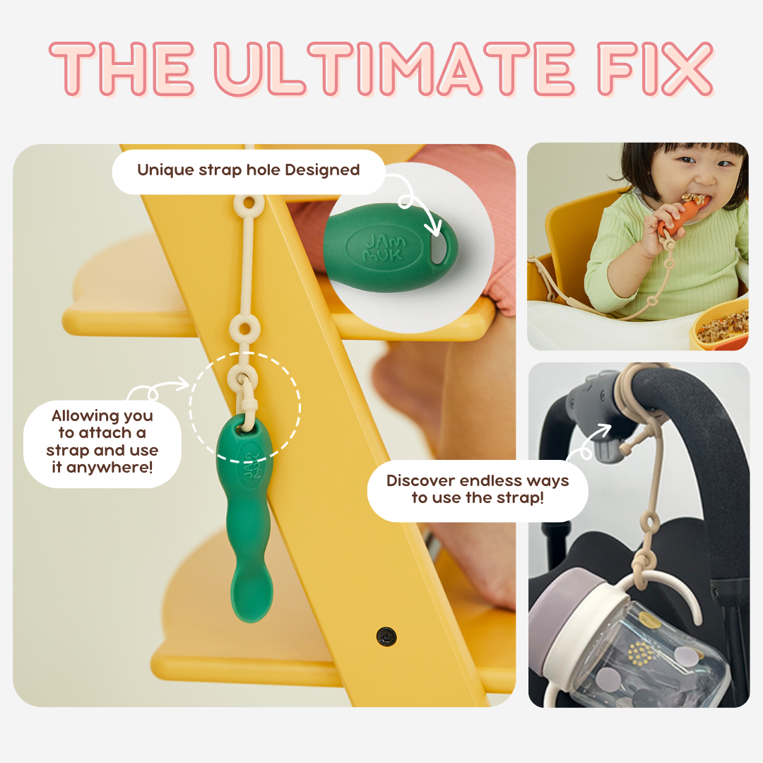 Multi Use Silicone Strap | Secure Teether Pacifier Water Bottle