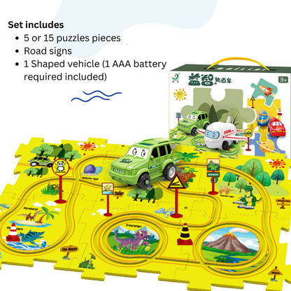 Plastic Transportation Puzzles (Ages 3-5) | Educational Track Play Set Gift