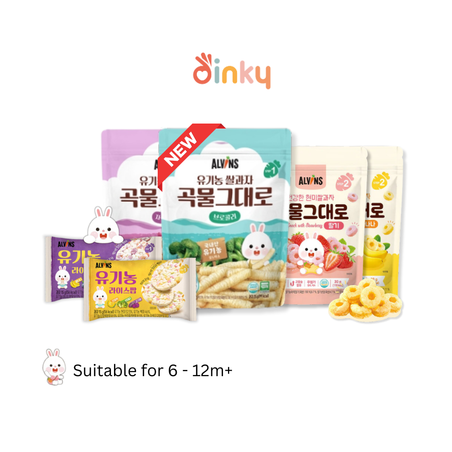 Organic Rice Pops / Rings / Stix (6M+) - No additives | Made with natural food colours!