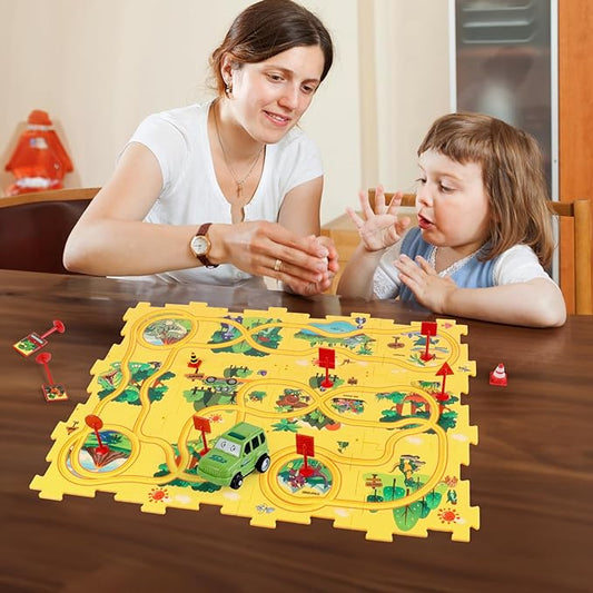 Plastic Transportation Puzzles (Ages 3-5) | Educational Track Play Set Gift