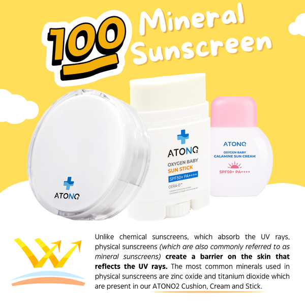 ATONO2 -  Suncare series SPF50+ PA++++ | Sun Screen UVB UVA protection for Baby Toddler Kids