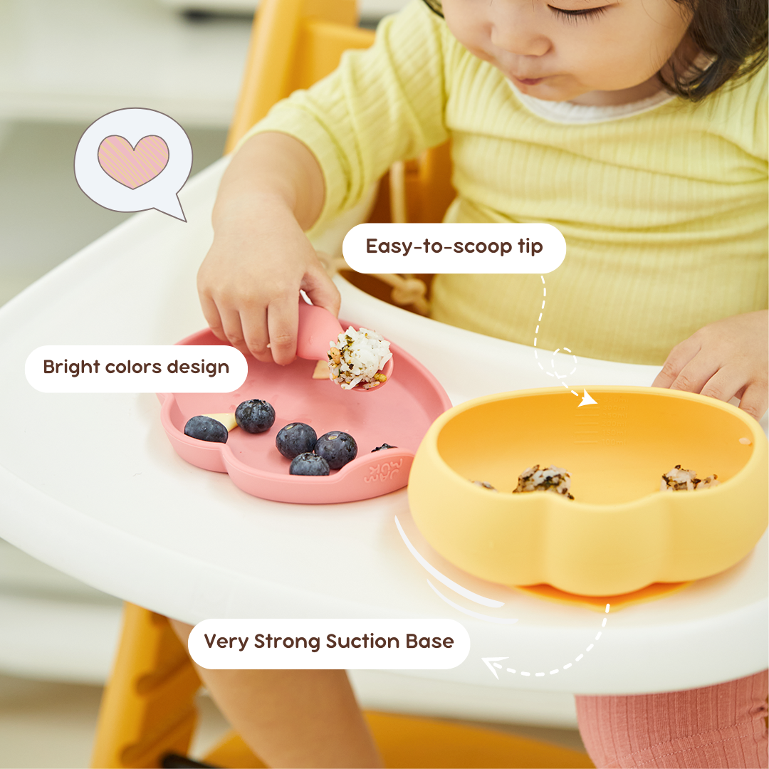 Suction Bowl & Plates with Lid cover | BPA Free | Platinum Silicone