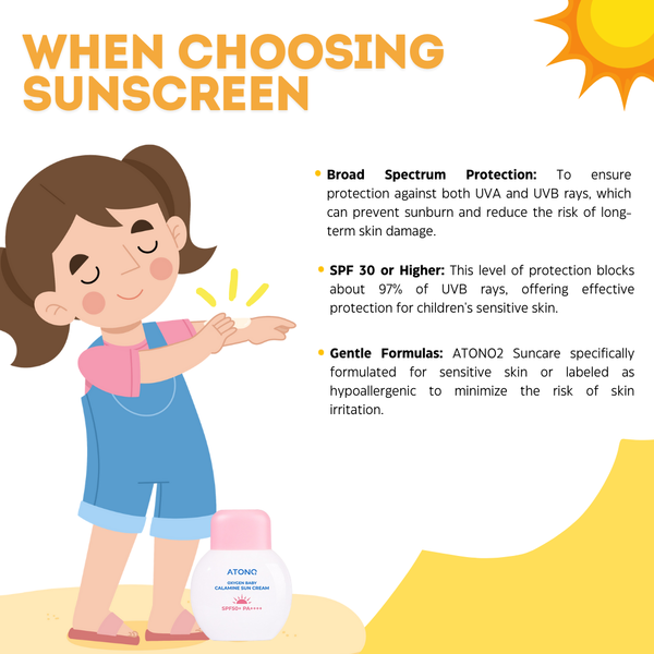 ATONO2 -  Suncare series SPF50+ PA++++ | Sun Screen UVB UVA protection for Baby Toddler Kids