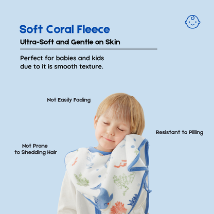 Soft Coral Fleece Wash Towel for Toddler Brushing Teeth, Face Washing