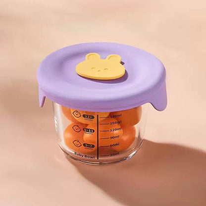 Bunny Food Storage Glass Container - Circle & Square | For easy meal prep!