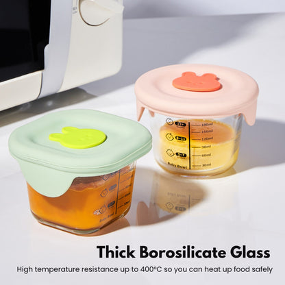 Bunny Food Storage Glass Container - Circle & Square | For easy meal prep!