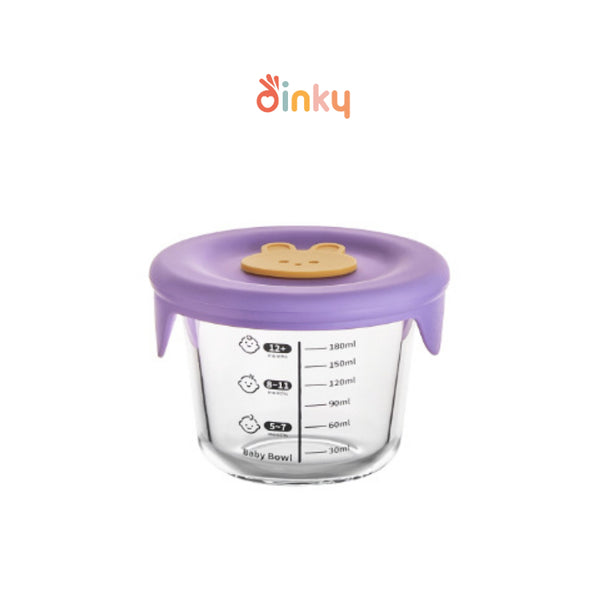 Dinky Family Cute Bunny Circle & Square Food Storage Glass Container | Making baby meal preparation time so much easier!